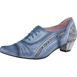 LAURAVITA-Shop 25 Maciejka Hochfront-Pumps - Blau
