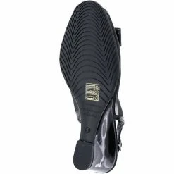 Vista Damen Slingpumps Pumps Peep-Toe Schleife Lackoptik Schwarz - Schwarz -LAURAVITA-Shop 14898376 03