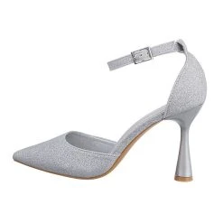 Ital-Design Schnür- & Riemchenpumps Schnalle, Trichterabsatz, Metallisch