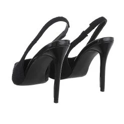 Ital-Design Schnür- & Riemchenpumps Knöchelriemen, Pfennig-/Stilettoabsatz, Metallisch - Schwarz -LAURAVITA-Shop 29129434 03