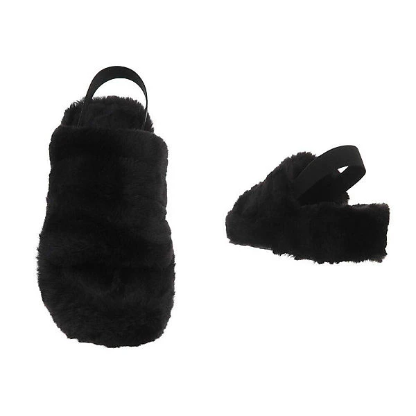 Ital-Design Hausschuhe , Keilabsatz/Wedge, Dekofell 3 Ital-Design Hausschuhe , Keilabsatz/Wedge, Dekofell – Bild 3