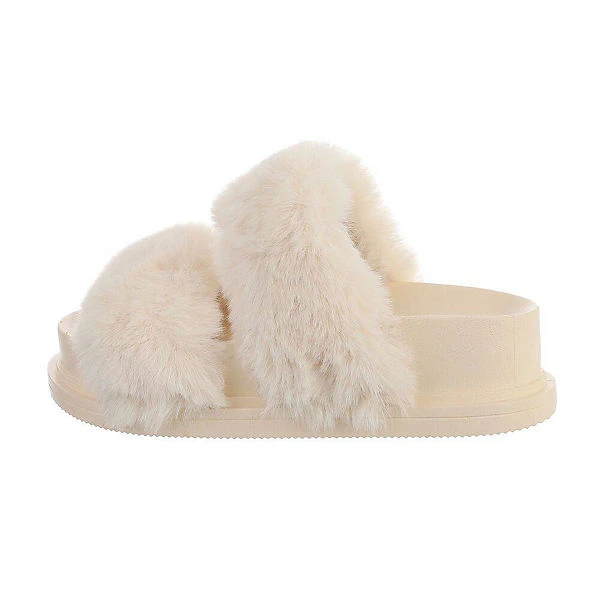 Ital-Design Hausschuhe , Flach, Dekofell, Offene Ferse 1 Ital-Design Hausschuhe , Flach, Dekofell, Offene Ferse