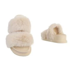 Ital-Design Hausschuhe , Flach, Dekofell, Offene Ferse 5 Ital-Design Hausschuhe , Flach, Dekofell, Offene Ferse -LAURAVITA-Shop 29250795 03