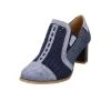 Maciejka Damen Pumps Schuhe Pumps Elegant Klassisch Lederkombination Geometrisch Klassische Pumps - Blau