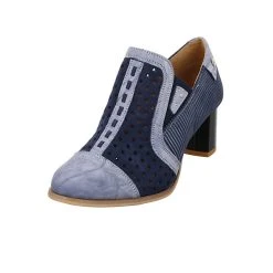 Maciejka Damen Pumps Schuhe Pumps Elegant Klassisch Lederkombination Geometrisch Klassische Pumps - Blau