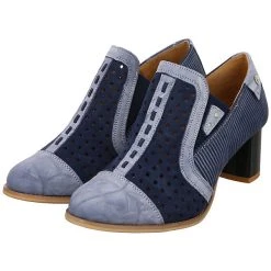 Maciejka Damen Pumps Schuhe Pumps Elegant Klassisch Lederkombination Geometrisch Klassische Pumps - Blau -LAURAVITA-Shop 29504231 10