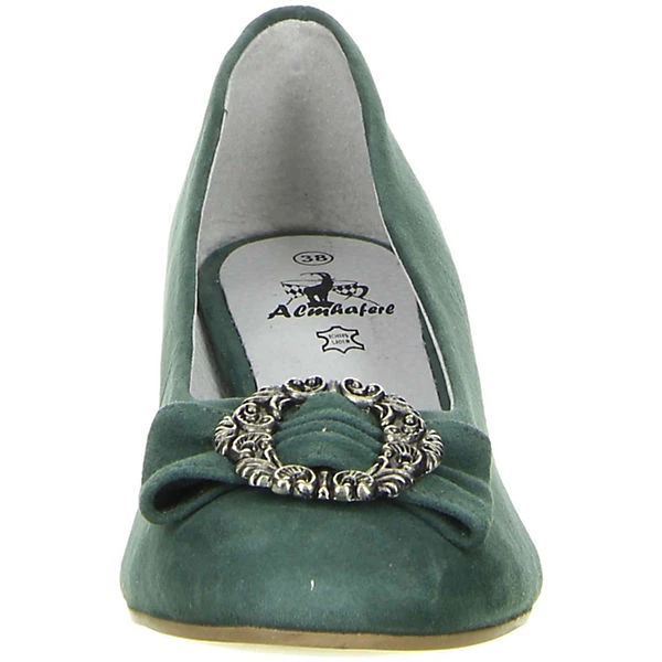 Vista Damen Trachtenschuhe Almhaferl Pumps Grün 4 Vista Damen Trachtenschuhe Almhaferl Pumps Grün – Bild 4