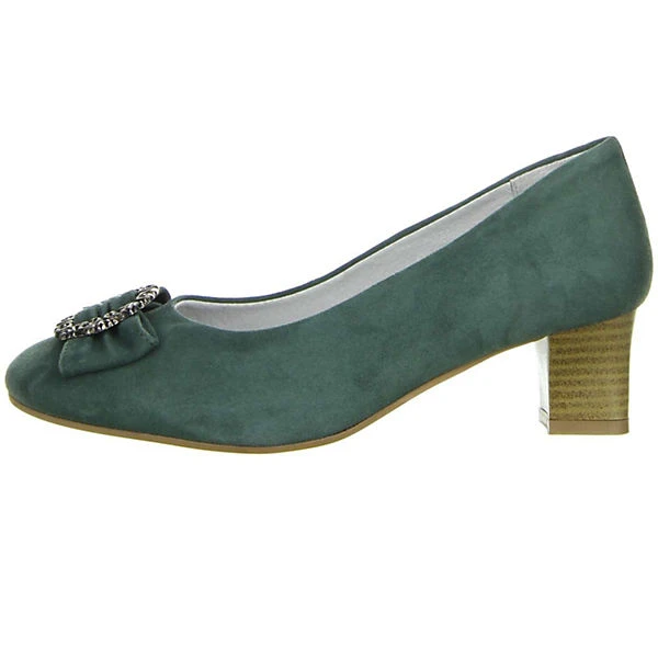 Vista Damen Trachtenschuhe Almhaferl Pumps Grün 5 Vista Damen Trachtenschuhe Almhaferl Pumps Grün – Bild 5